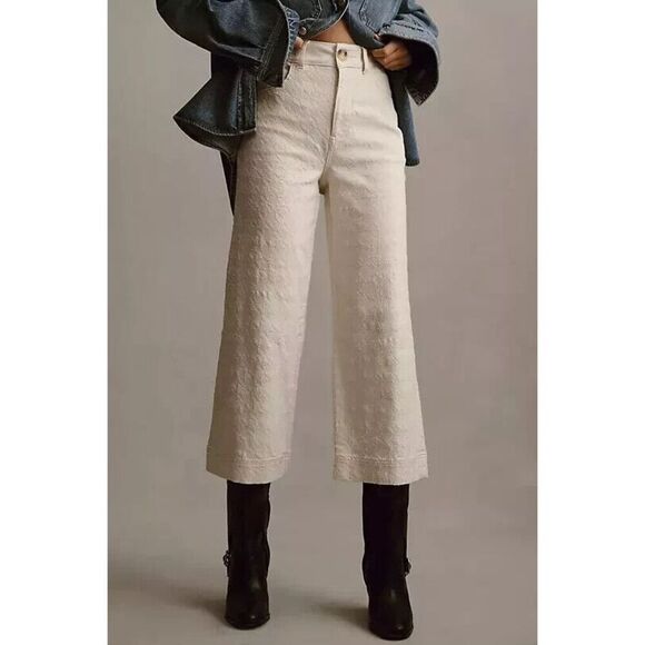 Pilcro Anthropologie OB1809245 Women Sz 27 Beige The Skipper Wide-Leg Jeans - Picture 11 of 12